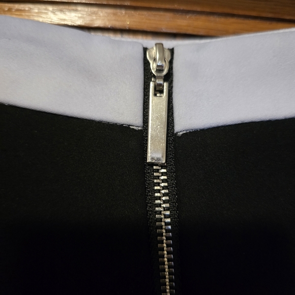 1. STATE Light Blue & Black Mini Skirt Silver Hardware Open Zipper Size Large - Picture 14 of 16